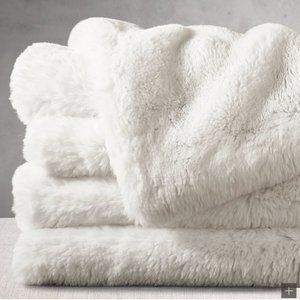 Restoration Hardware, Faux Fur, Oversized White Blanket